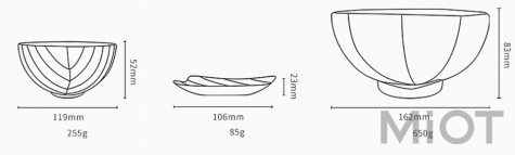Набір порцелянових піал Xiaomi FINEMADING Banana Bowl (small+large bowl+souce plate) 3 шт